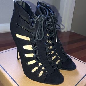 Asos Wide Fit Faux Suede Caged Heel US Size 8/9 👠